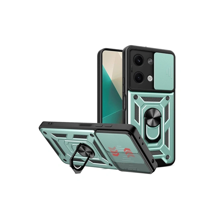 BFS  Xiaomi Poco X6 Kılıf Pars Lens Yüzüklü Silikon - Yeşil