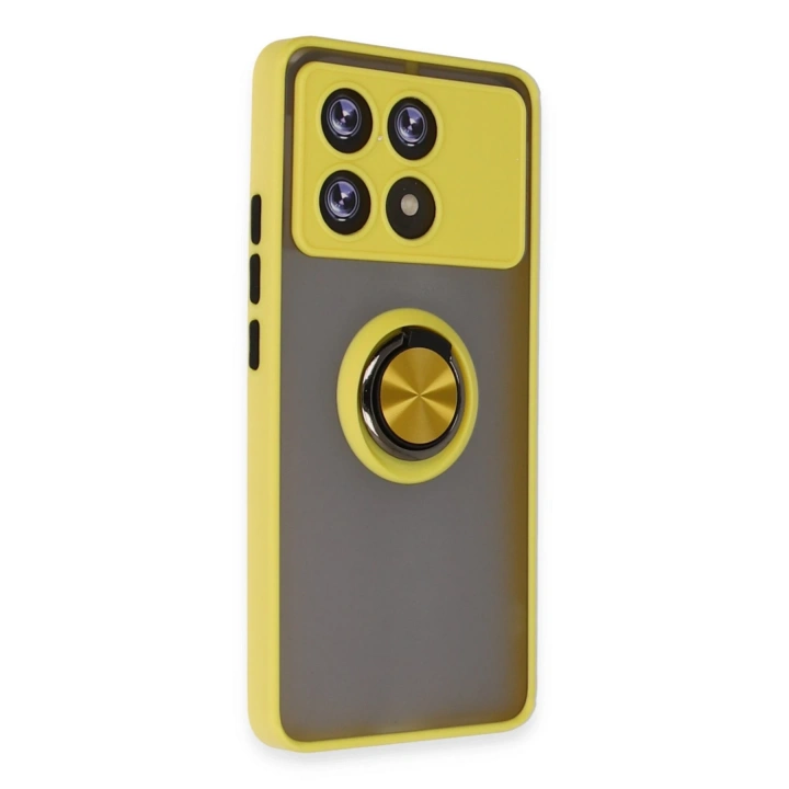 BFS  Xiaomi Poco X6 Pro Kılıf Montreal Yüzüklü Silikon Kapak - Sarı