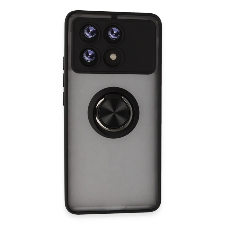 BFS Xiaomi Poco X6 Pro Kılıf Montreal Yüzüklü Silikon Kapak - Siyah