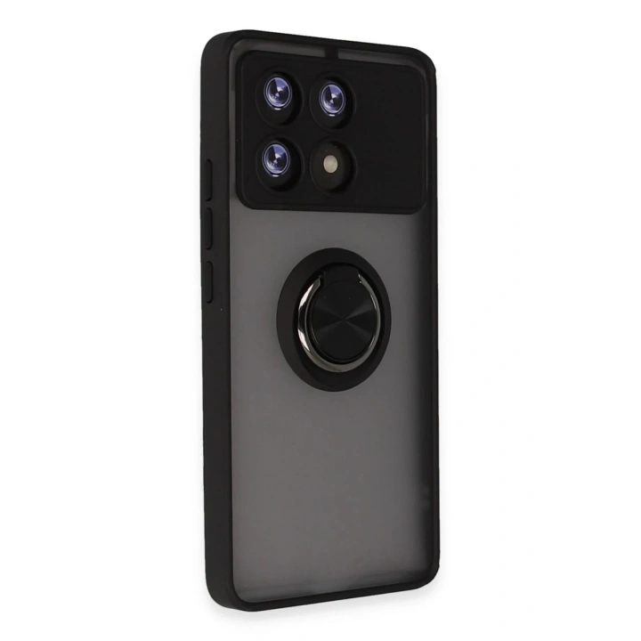 BFS Xiaomi Poco X6 Pro Kılıf Montreal Yüzüklü Silikon Kapak - Siyah