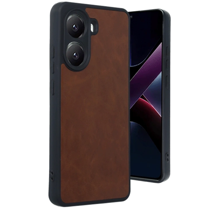 BFS  Xiaomi Poco X7 Pro Kılıf Aras Deri Kapak - Taba