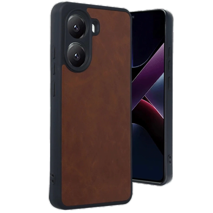BFS  Xiaomi Poco X7 Pro Kılıf Aras Deri Kapak - Taba