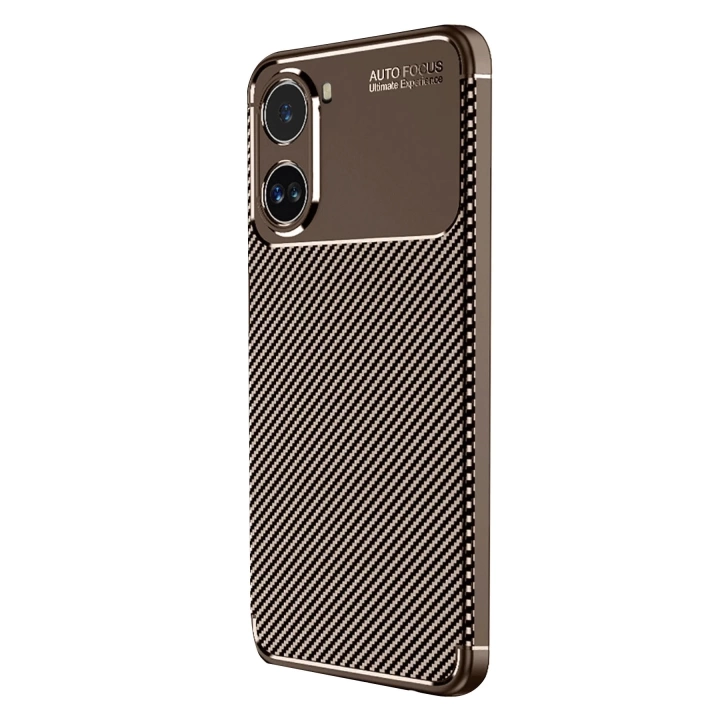 BFS  Xiaomi Poco X7 Pro Kılıf Auto Focus Karbon Kapak - Kahverengi