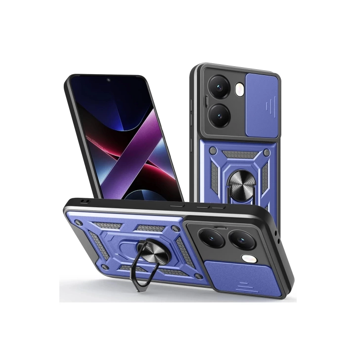 BFS  Xiaomi Poco X7 Pro Kılıf Pars Lens Yüzüklü Silikon - Lacivert