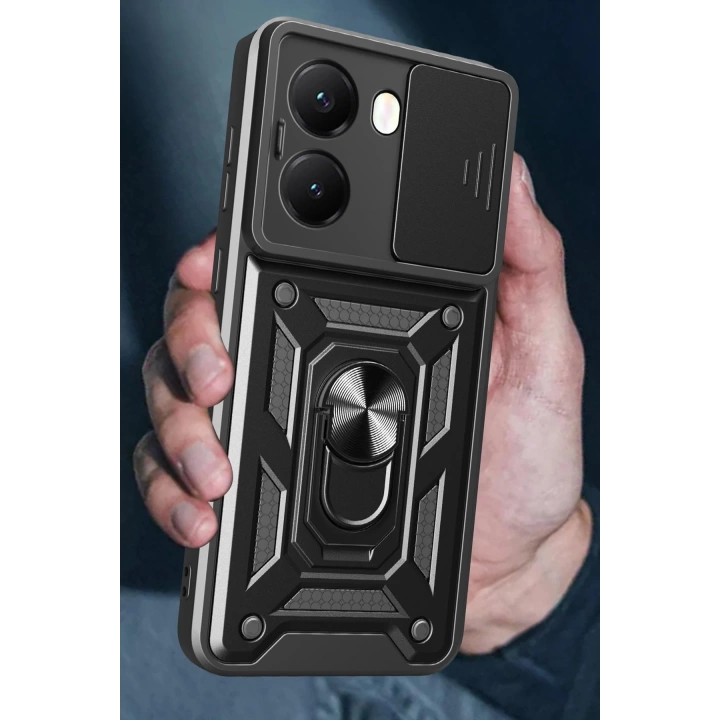 BFS  Xiaomi Poco X7 Pro Kılıf Pars Lens Yüzüklü Silikon - Siyah