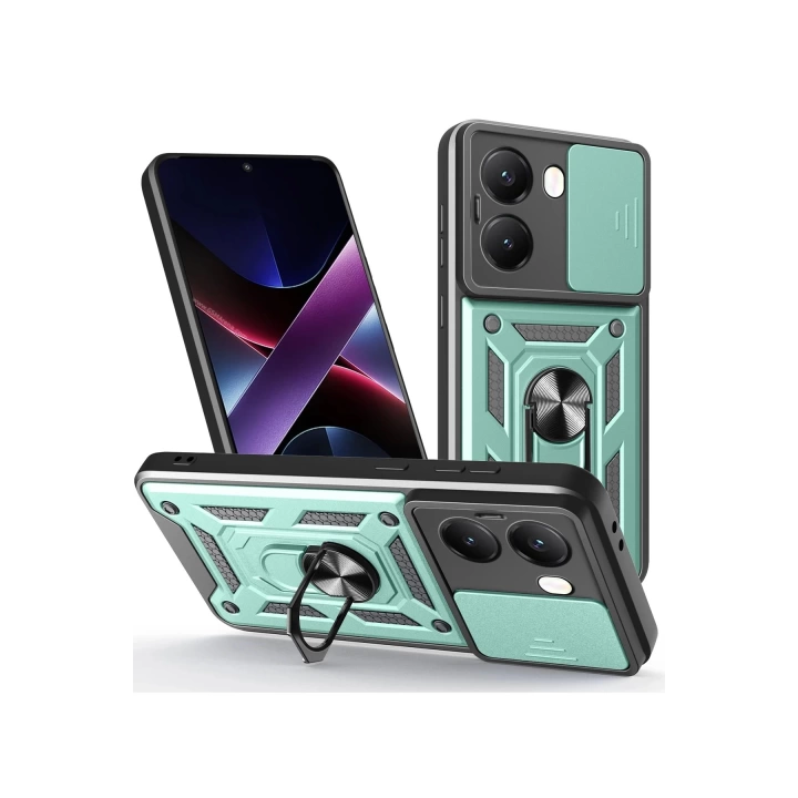 BFS  Xiaomi Poco X7 Pro Kılıf Pars Lens Yüzüklü Silikon - Yeşil