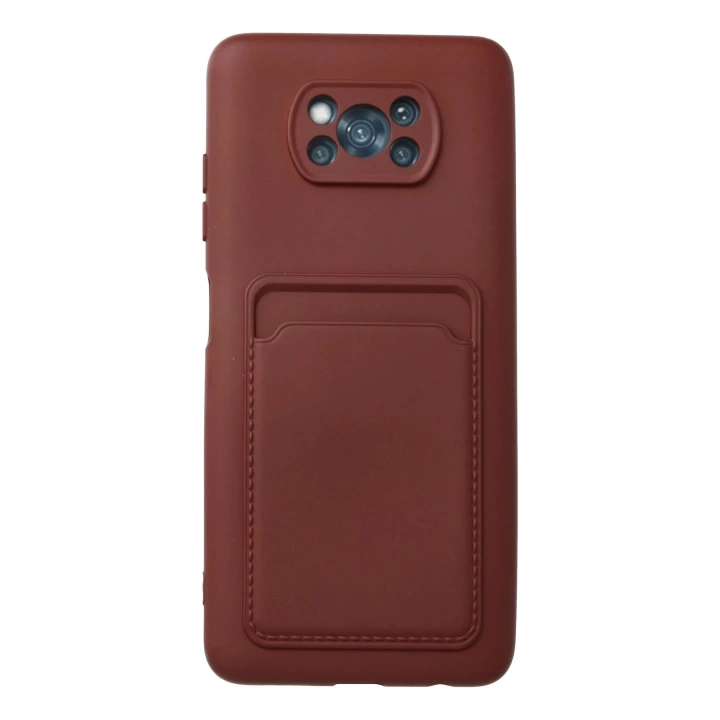 BFS  Xiaomi Pocophone X3 Kılıf Kelvin Kartvizitli Silikon - Bordo
