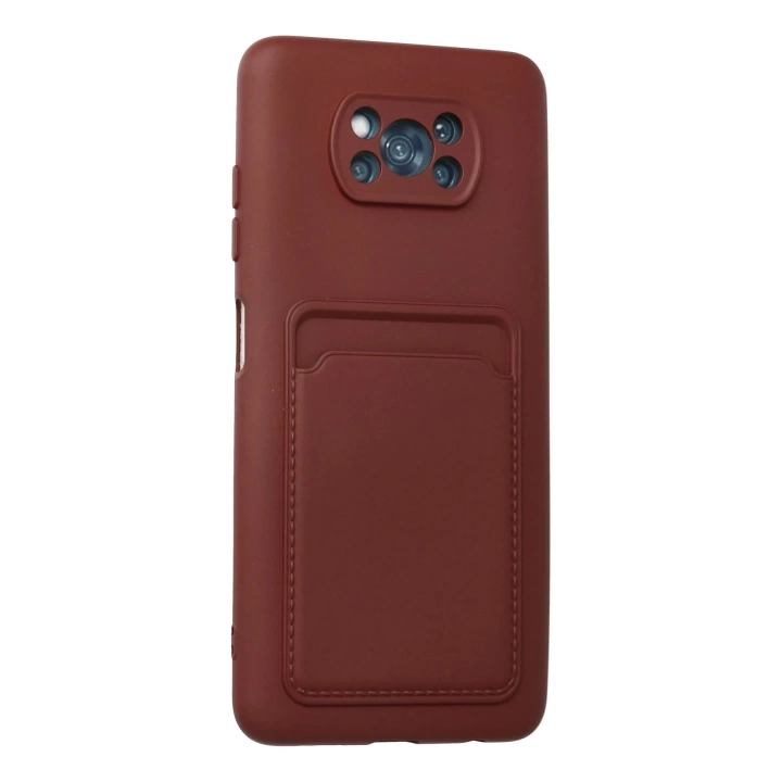 BFS  Xiaomi Pocophone X3 Kılıf Kelvin Kartvizitli Silikon - Bordo