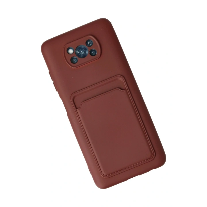 BFS  Xiaomi Pocophone X3 Kılıf Kelvin Kartvizitli Silikon - Bordo