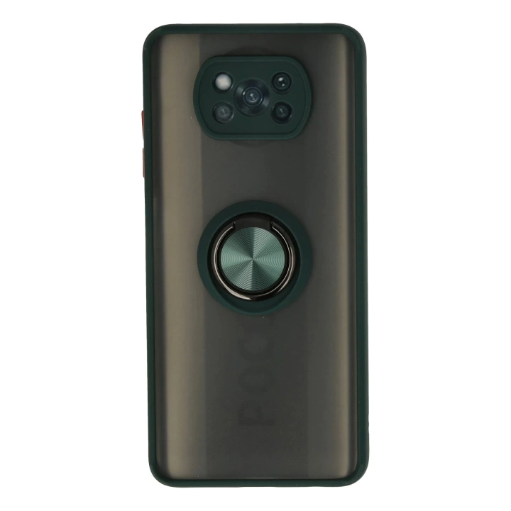 BFS  Xiaomi Pocophone X3 Kılıf Montreal Yüzüklü Silikon Kapak - Yeşil