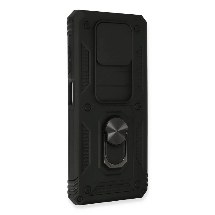 BFS  Xiaomi Pocophone X3 Kılıf Pars Lens Yüzüklü Silikon - Siyah