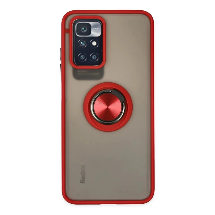 BFS  Xiaomi Redmi 10 2022 Kılıf Montreal Yüzüklü Silikon Kapak - Kırmızı