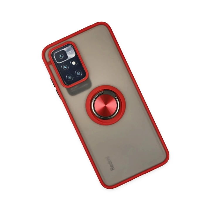 BFS  Xiaomi Redmi 10 2022 Kılıf Montreal Yüzüklü Silikon Kapak - Kırmızı
