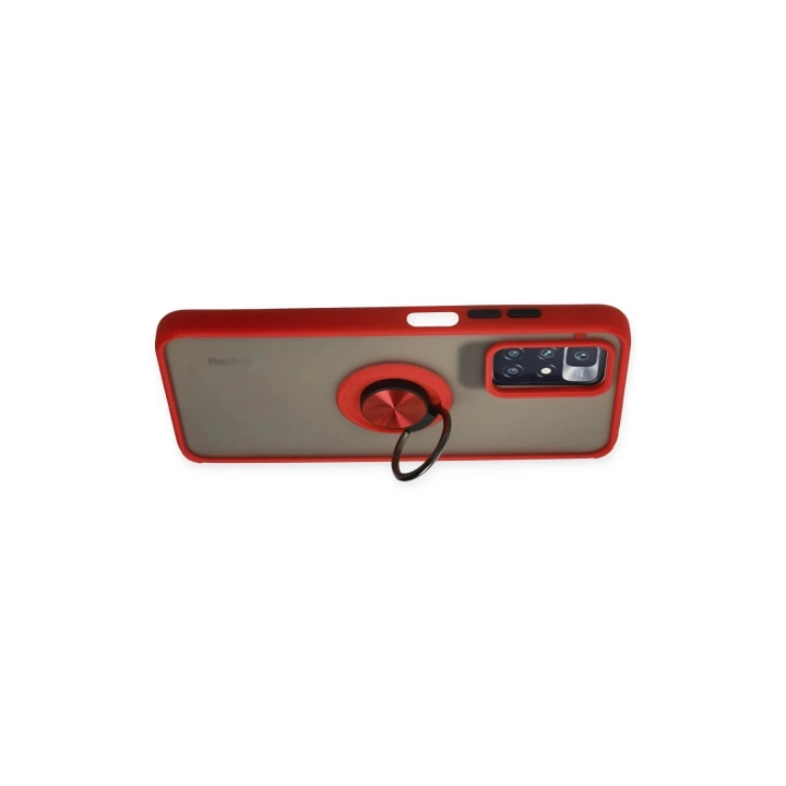 BFS  Xiaomi Redmi 10 2022 Kılıf Montreal Yüzüklü Silikon Kapak - Kırmızı