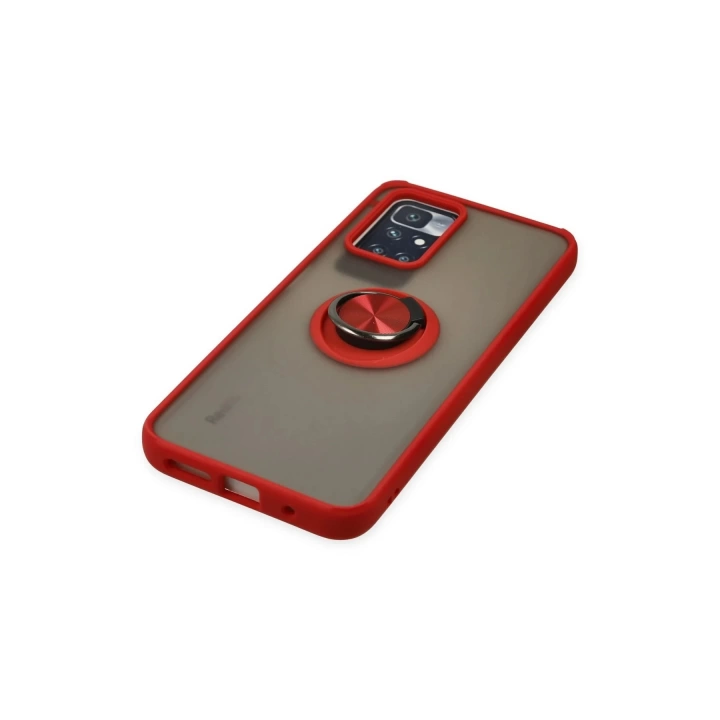 BFS  Xiaomi Redmi 10 2022 Kılıf Montreal Yüzüklü Silikon Kapak - Kırmızı