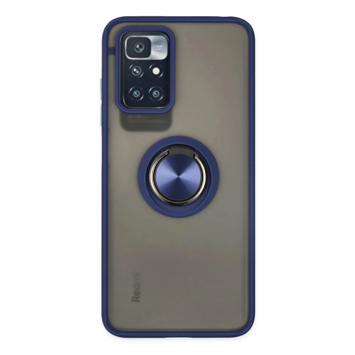 BFS  Xiaomi Redmi 10 2022 Kılıf Montreal Yüzüklü Silikon Kapak - Lacivert