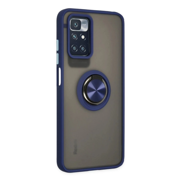 BFS  Xiaomi Redmi 10 2022 Kılıf Montreal Yüzüklü Silikon Kapak - Lacivert