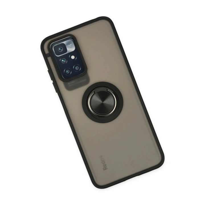 BFS  Xiaomi Redmi 10 2022 Kılıf Montreal Yüzüklü Silikon Kapak - Siyah