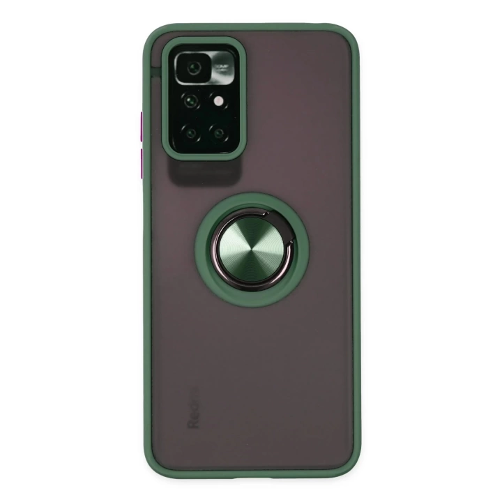 BFS  Xiaomi Redmi 10 2022 Kılıf Montreal Yüzüklü Silikon Kapak - Yeşil
