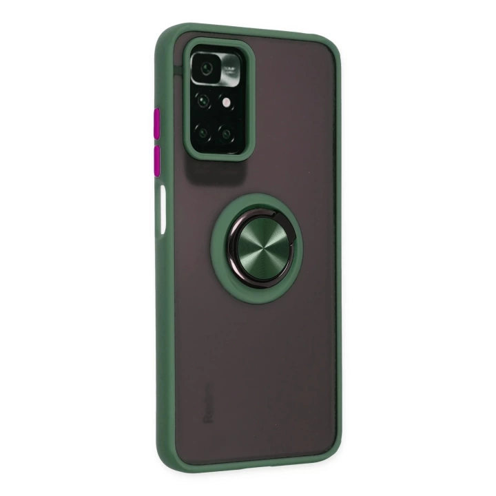 BFS  Xiaomi Redmi 10 2022 Kılıf Montreal Yüzüklü Silikon Kapak - Yeşil