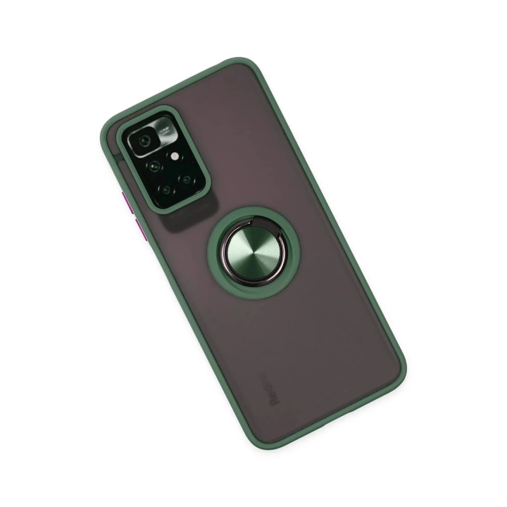 BFS  Xiaomi Redmi 10 2022 Kılıf Montreal Yüzüklü Silikon Kapak - Yeşil