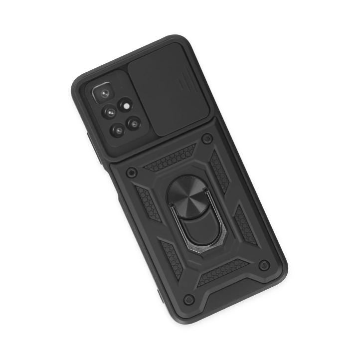 BFS  Xiaomi Redmi 10 2022 Kılıf Pars Lens Yüzüklü Silikon - Siyah