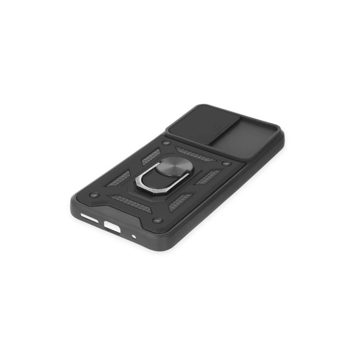 BFS  Xiaomi Redmi 10 2022 Kılıf Pars Lens Yüzüklü Silikon - Siyah