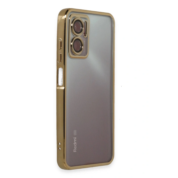 BFS Xiaomi Redmi 10 5G Kılıf Lensli Silikon - Gold