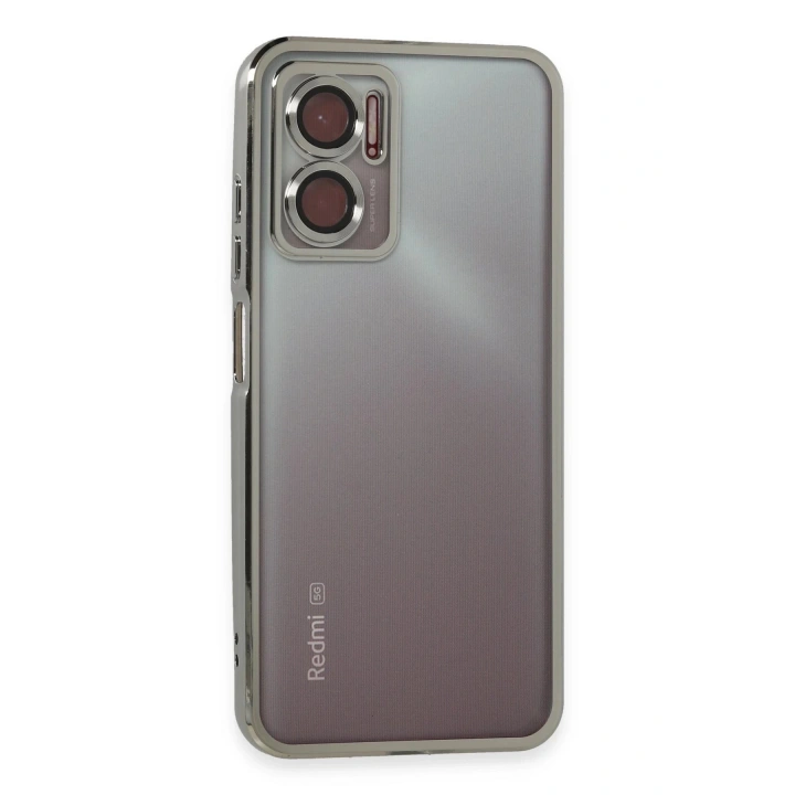 BFS Xiaomi Redmi 10 5G Kılıf Lensli Silikon - Gümüş