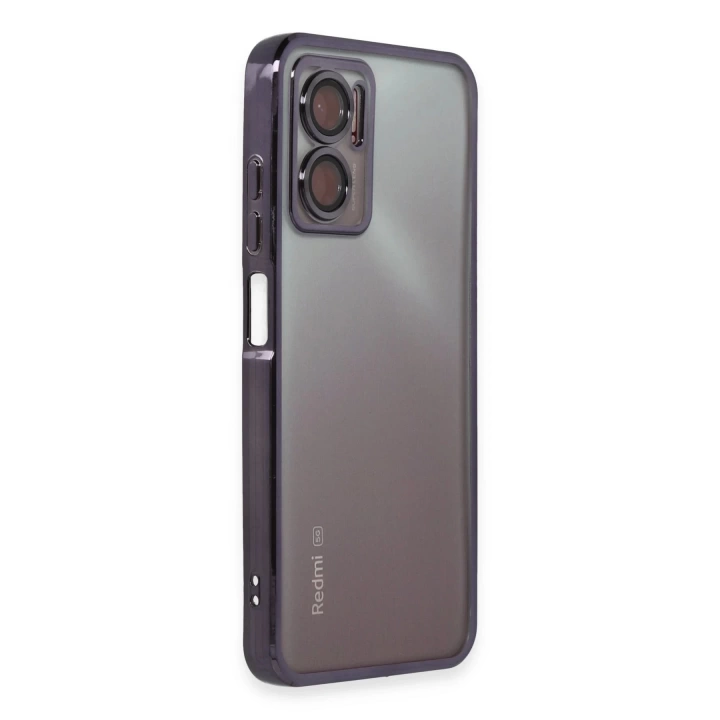 BFS  Xiaomi Redmi 10 5G Kılıf Razer Lensli Silikon - Mor
