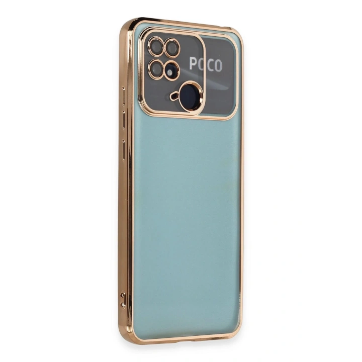 BFS Xiaomi Redmi 10C Kılıf Lensli Silikon - Gold