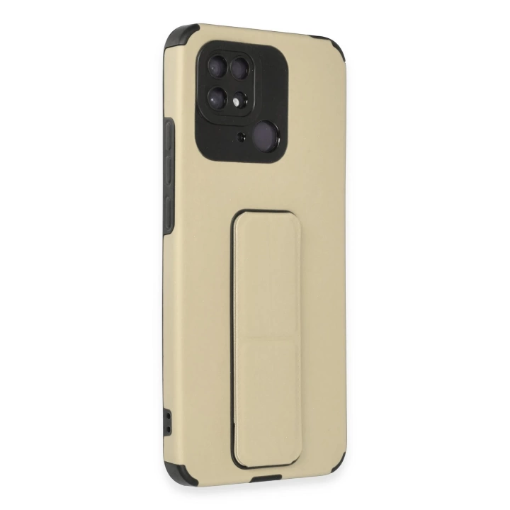BFS  Xiaomi Redmi 10C Kılıf Mega Standlı Silikon - Gold