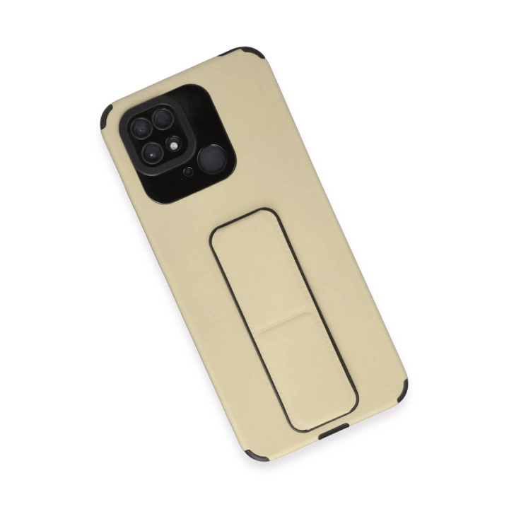 BFS  Xiaomi Redmi 10C Kılıf Mega Standlı Silikon - Gold