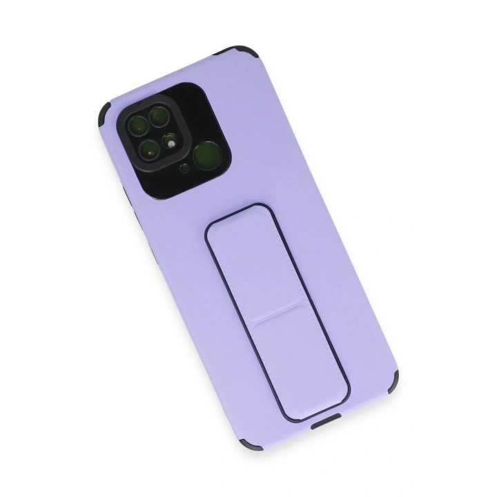 BFS  Xiaomi Redmi 10C Kılıf Mega Standlı Silikon - Lila