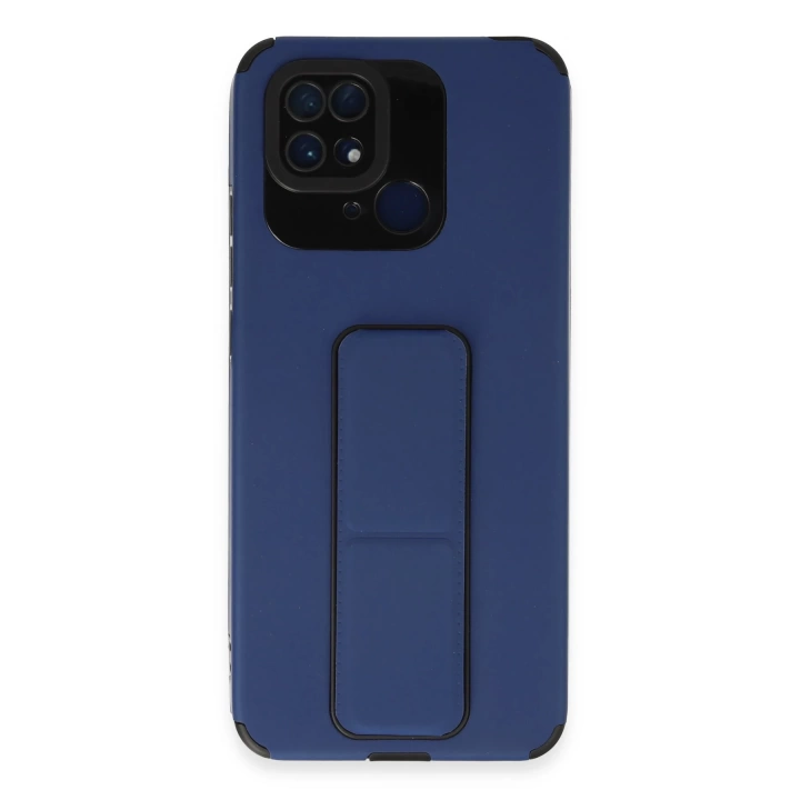 BFS  Xiaomi Redmi 10C Kılıf Mega Standlı Silikon - Mavi