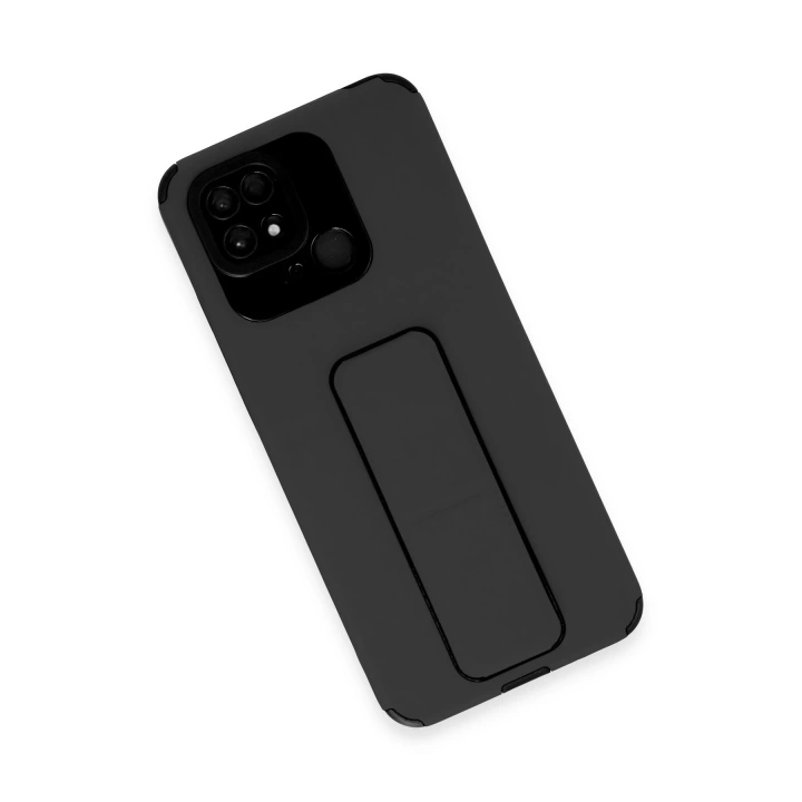 BFS  Xiaomi Redmi 10C Kılıf Mega Standlı Silikon - Siyah