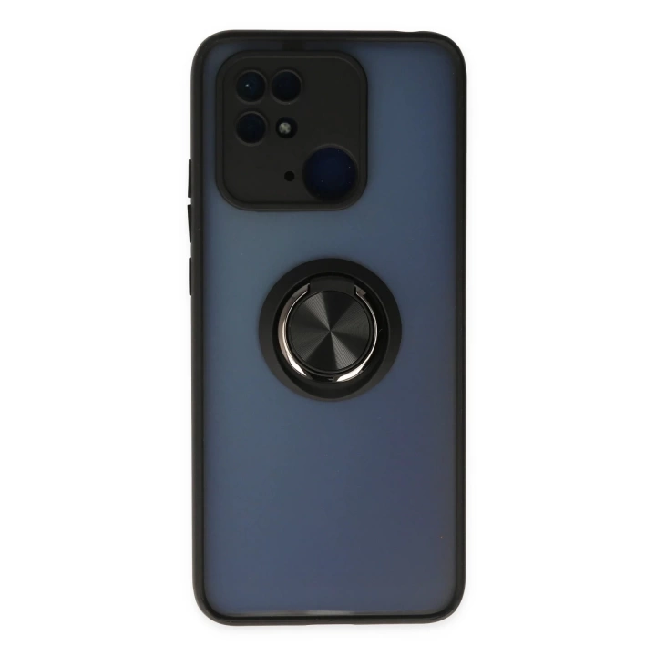 BFS  Xiaomi Redmi 10C Kılıf Montreal Yüzüklü Silikon Kapak - Siyah