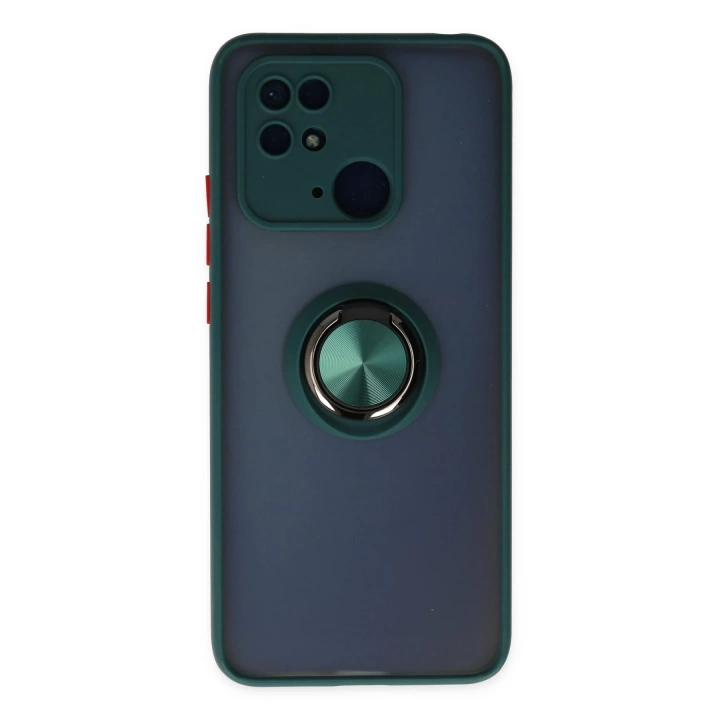 BFS  Xiaomi Redmi 10C Kılıf Montreal Yüzüklü Silikon Kapak - Yeşil