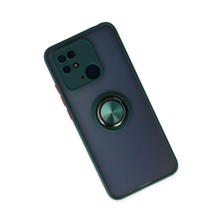 BFS  Xiaomi Redmi 10C Kılıf Montreal Yüzüklü Silikon Kapak - Yeşil