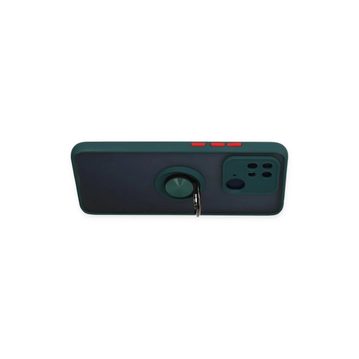BFS  Xiaomi Redmi 10C Kılıf Montreal Yüzüklü Silikon Kapak - Yeşil