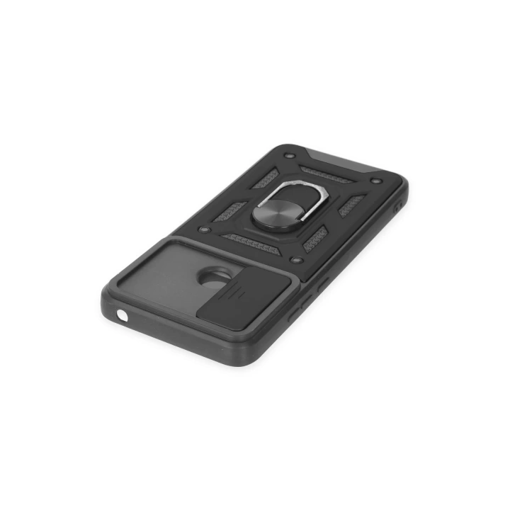 BFS  Xiaomi Redmi 10C Kılıf Pars Lens Yüzüklü Silikon - Siyah