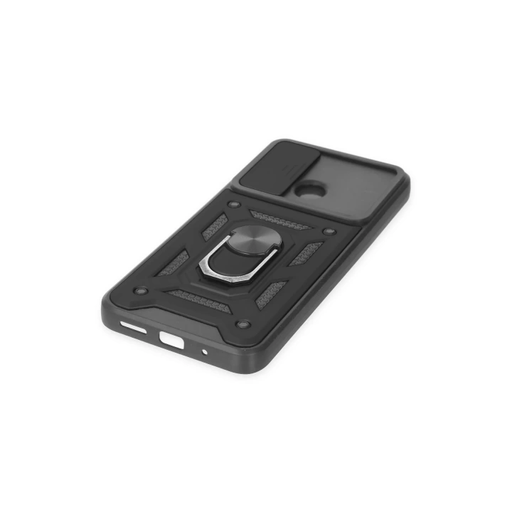 BFS  Xiaomi Redmi 10C Kılıf Pars Lens Yüzüklü Silikon - Siyah