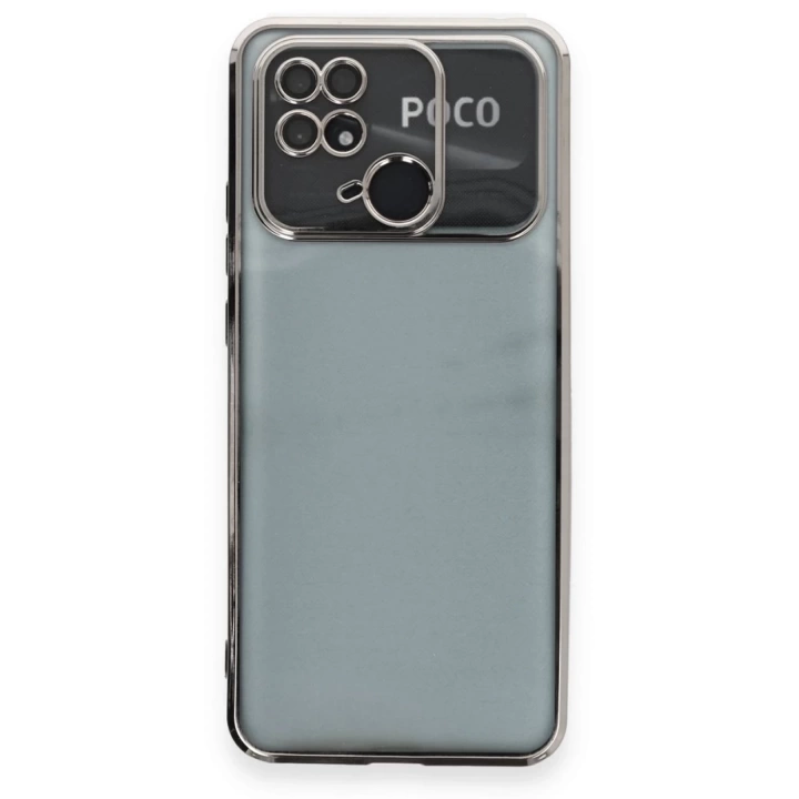 BFS  Xiaomi Redmi 10C Kılıf Razer Lensli Silikon - Gümüş