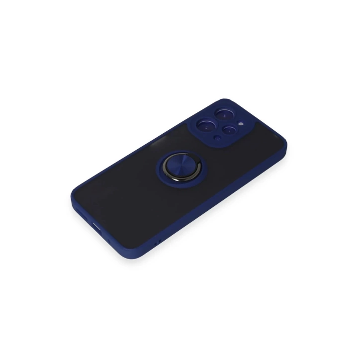 BFS Xiaomi Redmi 12 Kılıf Montreal Yüzüklü Silikon Kapak - Lacivert
