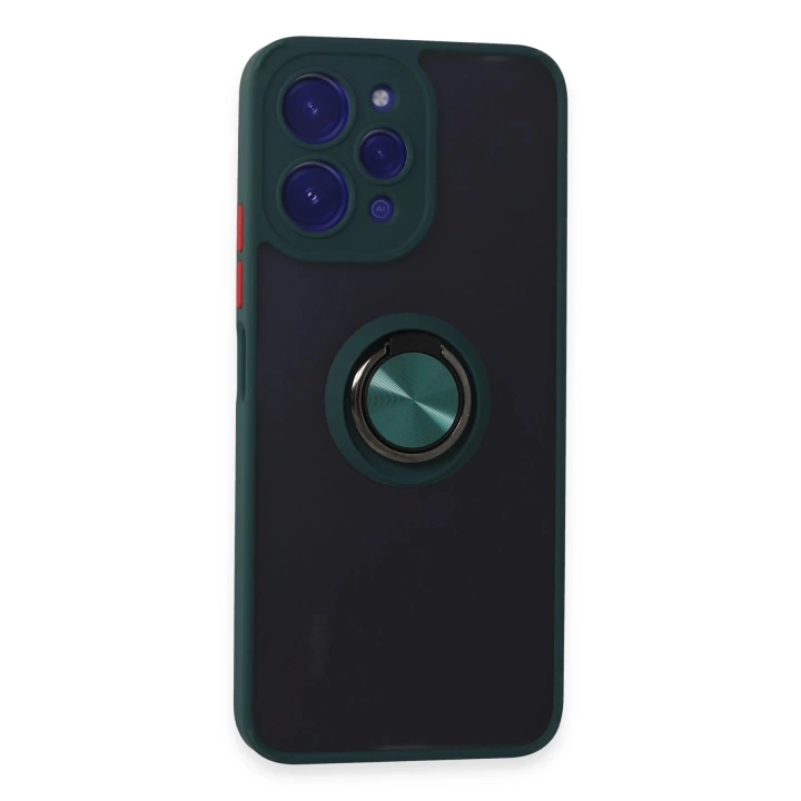 BFS Xiaomi Redmi 12 Kılıf Montreal Yüzüklü Silikon Kapak - Yeşil