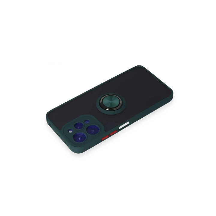 BFS Xiaomi Redmi 12 Kılıf Montreal Yüzüklü Silikon Kapak - Yeşil