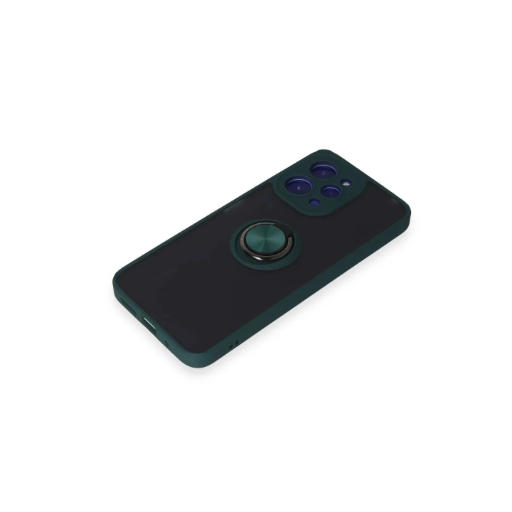 BFS Xiaomi Redmi 12 Kılıf Montreal Yüzüklü Silikon Kapak - Yeşil