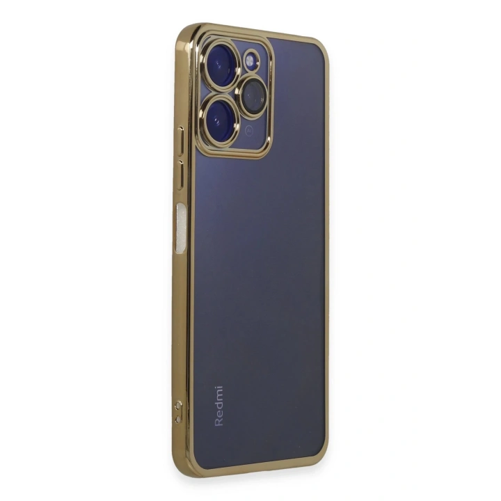 BFS  Xiaomi Redmi 12 Kılıf Razer Lensli Silikon - Gold