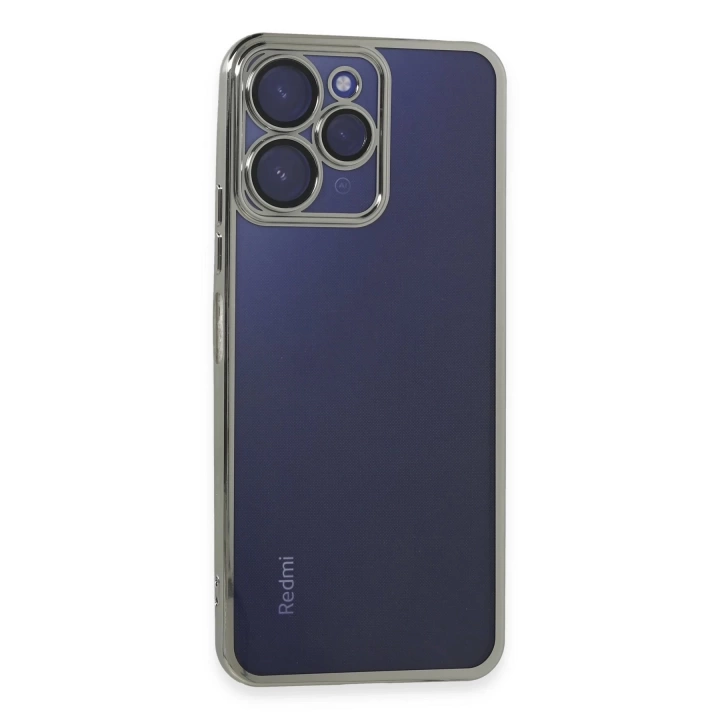 BFS  Xiaomi Redmi 12 Kılıf Razer Lensli Silikon - Gümüş