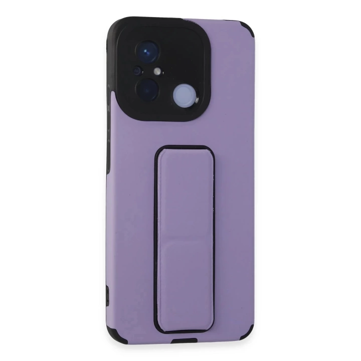 BFS  Xiaomi Redmi 12C Kılıf Mega Standlı Silikon - Lila
